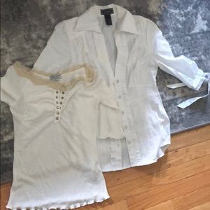 Guess button down and 3/4 length t-Shirt